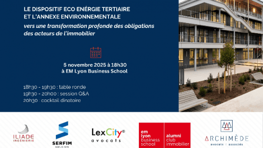 Club immobilier I Table ronde exceptionnelle sur le décret tertiaire et l’annexe environnementale | 5 novembre 2025 sur le campus emlyon à 18h15