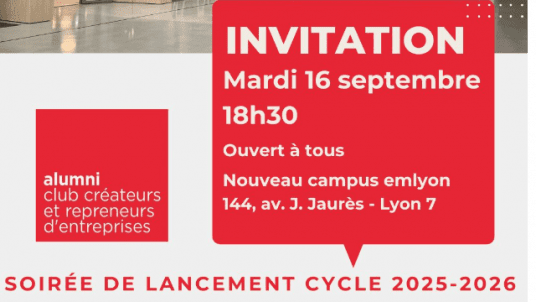 CCRE | SAVE THE DATE : Soirée de lancement du Club des Créateurs et Repreneurs d'Entreprises CCRE - 2025/2026